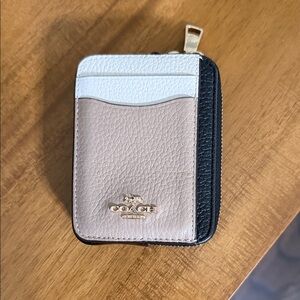 Coach Tricolor Leather Card Wallet